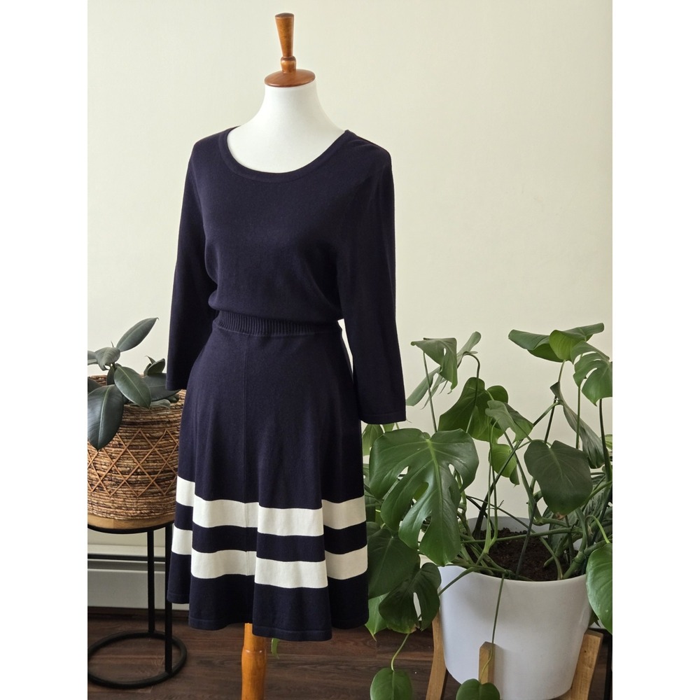 HOBBS London Silk Cashmere Cotton Knit Jumper Sweater Dress Women's 16